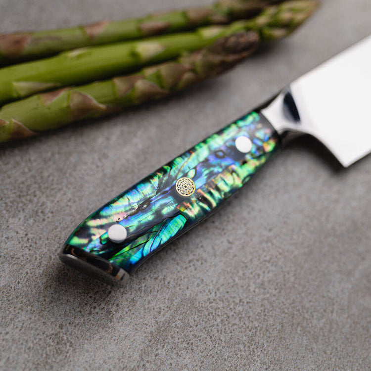 Awabi Gyuto Chef Knife  Abalone Japanese Damascus Steel Chef Knife