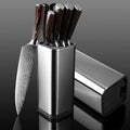 master chef knife set inside stainless steel block