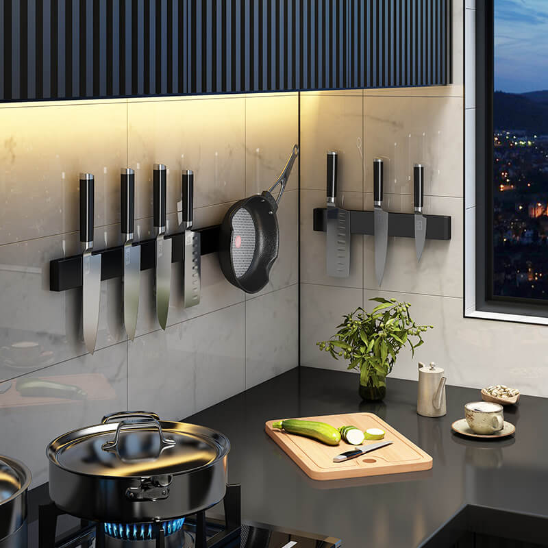 Seido Knives' magnetic knife holder: a sleek, space-saving solution for organizing and displaying your knives.