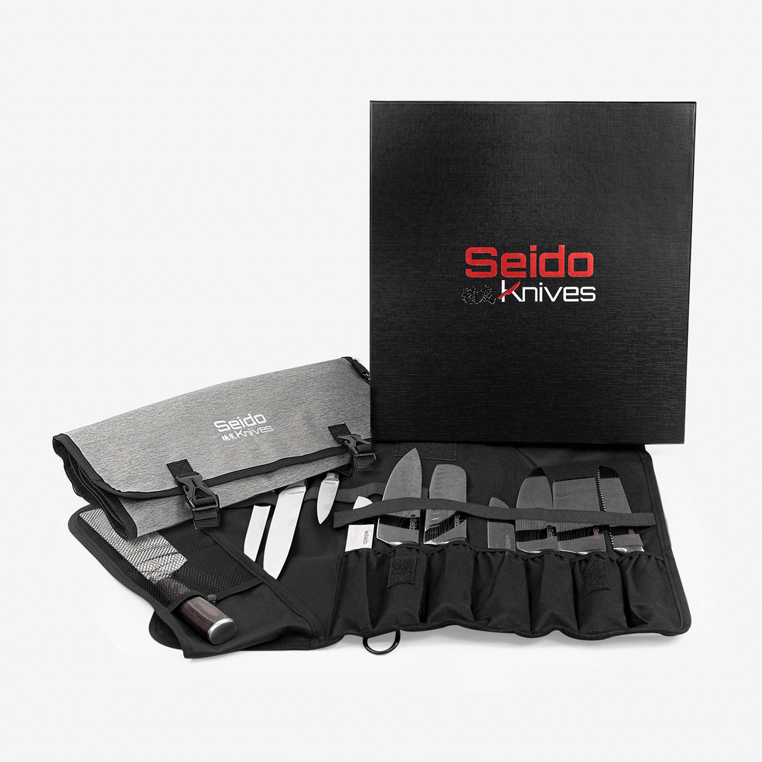 Professional Chef Knife Set with Roll-up Knife Bag