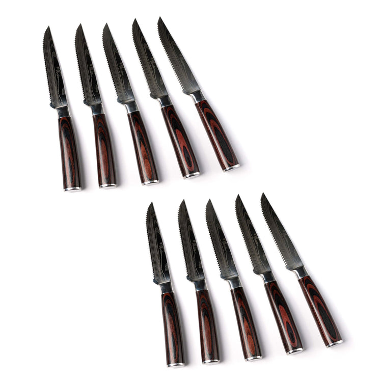 Serrated Steak Knives | Stainless Steel Steak Knives | Best Steak Knife Set | Best Serrated Steak Knives, 5 Piece Set | Seido Knives